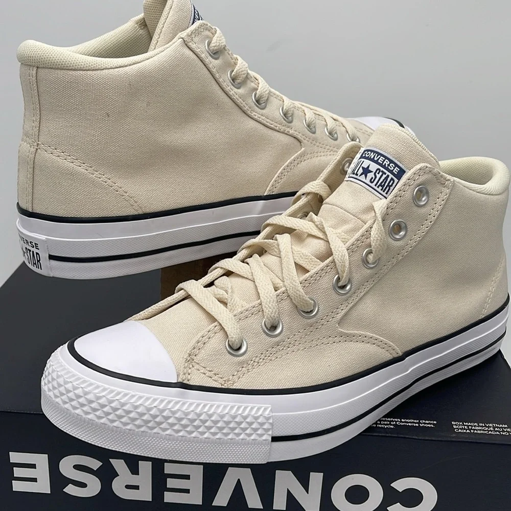 Converse Men's Cream High-Top Sneakers A09458F CTAS MALDEN STREET MID NATURAL